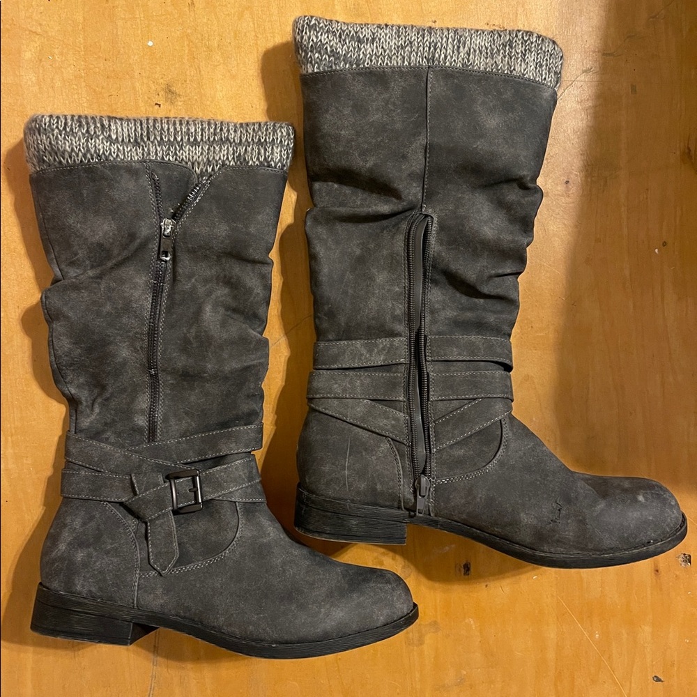 Womens Gray Boots